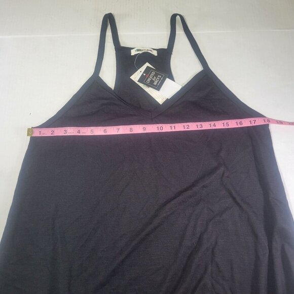 Miken Women Black Sleeveless V-Neck Knotted Hem Coverup Dress Size L - Picture 4 of 8